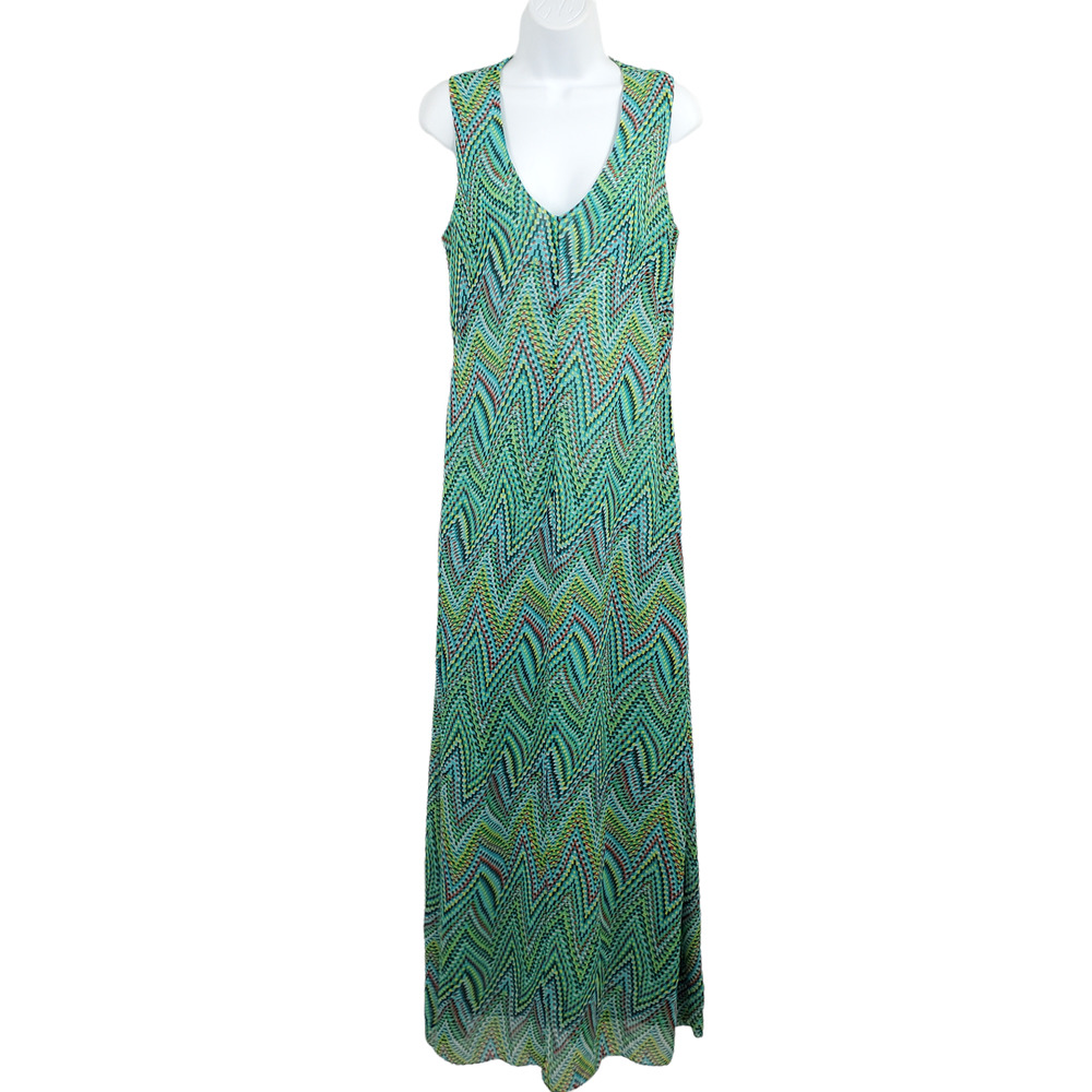 New Sharango Womens Size 4 Sleeveless Belted Multicolor Print Dress